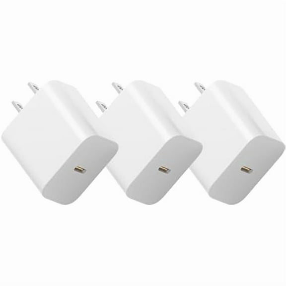 20W USB C Fast Charger Block for Apple iPhone 16/15 / 14/13, Type C PD Fast Charging 12V Power Adapter Plug Cube for Apple Watch Series 10/9 / 8/7 / 6/5 / 4/3 / Ultra 2/1, White, 3Pcs