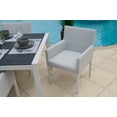 thumbnail image 4 of Milan 7-Piece Aluminum Outdoor Furniture Dining Table Set in Light Gray with Dining Table and Six -Cushioned Chairs, 4 of 5