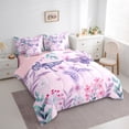 thumbnail image 3 of Homewish Cartoon Dreamy Buutefly Bedding Comforter Set 7pcs, Pink Purple Blossoms Floral King Bedding Sets, Teens Kids Girls Reversible Bed Sheets, Breathable Home Decor, 3 of 7