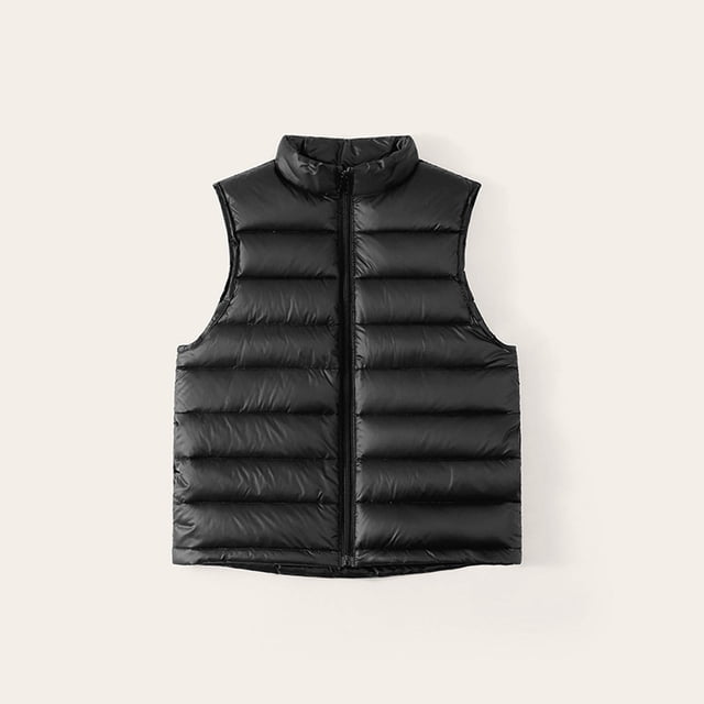 Boys Girls Lightweight Down Jacket with Stand Collar Solid Color Warm Puffer Coat for Children