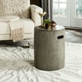 thumbnail image 2 of Safavieh Trunk Outdoor Concrete Round Accent Table - Dark Grey, 2 of 6