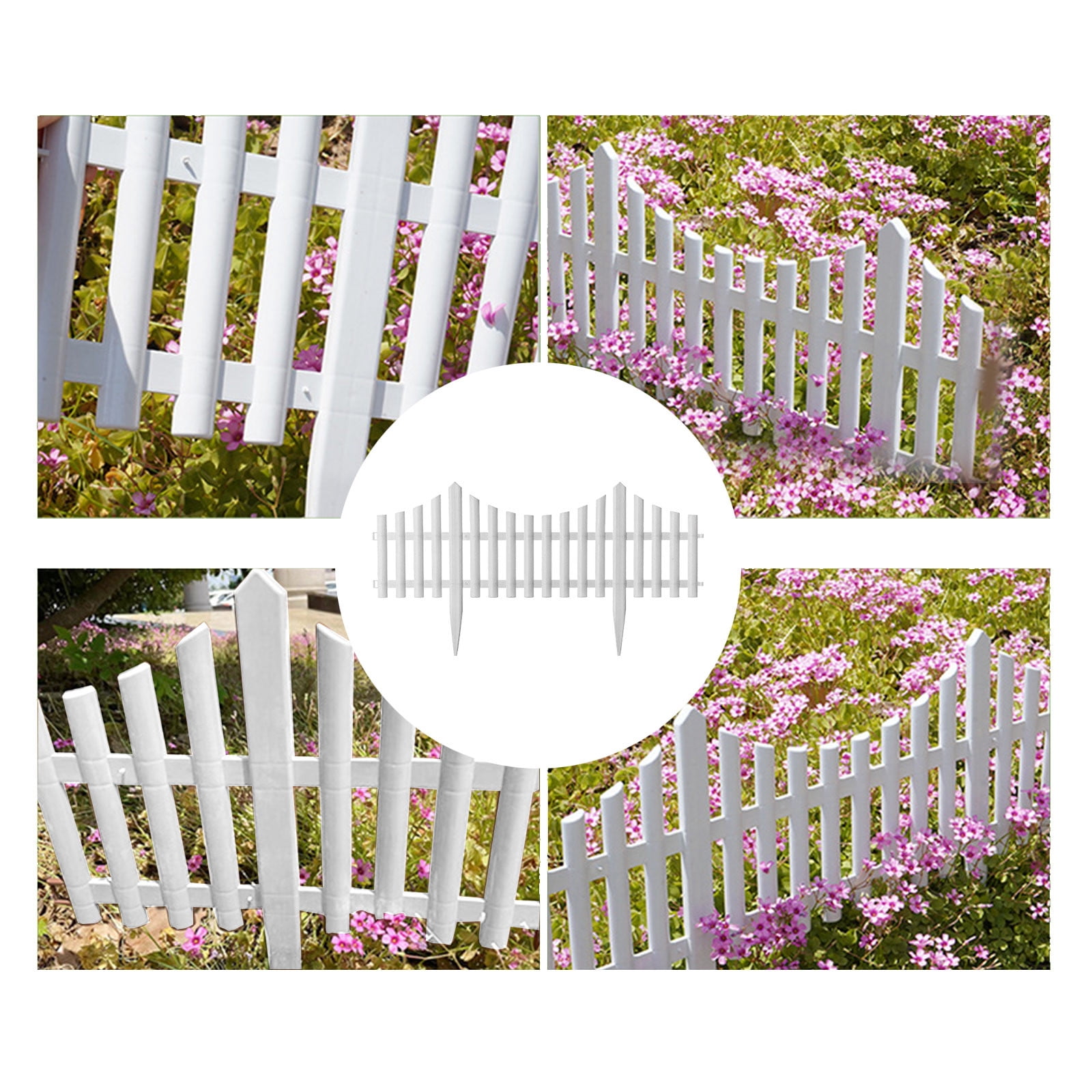 White Plastic Edging Garden Picket Fence - 23.6"x12.6" Decorative Garden Fence, Foldable & Removable Decorative Border, Animal Barrier, Garden Border Fence, Edging Border Decorative Fences