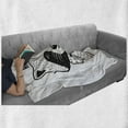 thumbnail image 6 of Hug Soft Flannel Fleece Throw Blanket, Outline Style Hand Drawn Raccoon with a Scarf and Hug Me Lettering, Cozy Plush for Indoor and Outdoor Use, 70" x 90", Charcoal Grey and White, by Ambesonne, 6 of 6