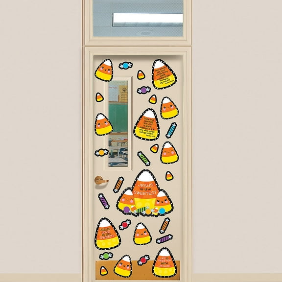 Halloween Religious Candy Corn Door Decorating Kit, Educational, Halloween, 4 Pieces