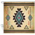 thumbnail image 2 of Southwest Shower Curtain, Western Aztec Pattern Bathroom Curtain Native American Retro Tribal Navajo Ethnic Pattern Bathroom Accessories Fabric Bathroom Curtain with Hooks,72X72, 2 of 2