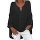 thumbnail image 3 of Camisas de vestir para mujer,Blusa de mujer con cuello en V, camiseta de manga larga, top holgado informal, tejido de imitación de tela, ideal para el hogar y el uso diario, sopatenor, 3 of 9