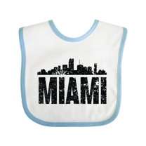 Inktastic Miami Skyline Grunge Boys or Girls Baby Bib