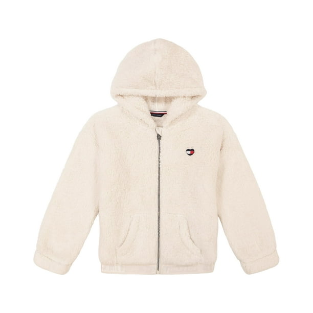 Sudadera con capucha Tommy Hilfiger de forro polar con cierre completo para niñas de 12 a 14 años
