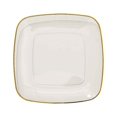 thumbnail image 3 of Balsa Circle 10 Square Clear 10" Disposable Salad Dinner Plastic Plates Gold Trim Party Events Decorations Supplies, 3 of 8