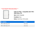 thumbnail image 2 of Cabin Air Filter - Compatible with 1998 - 2004 Volvo C70 - AC Delco, 2 of 2