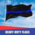 thumbnail image 3 of Thin Blue Line Flag 2x3 ft Nylon | Durable Police Support Flag | Reinforced Header & Grommets | Symbol of Law Enforcement & Community Protection | Outdoor & Indoor Display | Weather-Resistant Fabric, 3 of 7