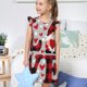 thumbnail image 4 of Balery Buffalo Plaid Love And Gnome Camisón de princesa para niñas, pijama de algodón con mangas abullonadas, suave y bonito.-X-Large, 4 of 6