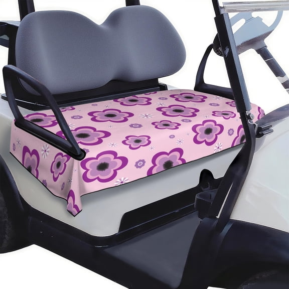 Flowers Print Front Bench Golf Cart Cover 51"x31" for EZGO Club Car Yamaha Icon Soft Microfiber Towel Seat Protector Blanket