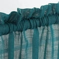thumbnail image 2 of 3 Piece Rod Pocket Linen Semi Sheer Kitchen Window Curtain Tiers and Valance Set 24" Long, Teal., 2 of 5