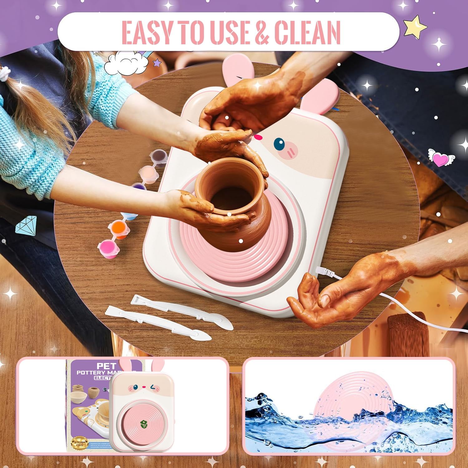 Pottery Wheel for Kids, Toys for Girls 8 to 11 Years, Art Kits for Kids 8-12, Girls Boys Birthday Gifts