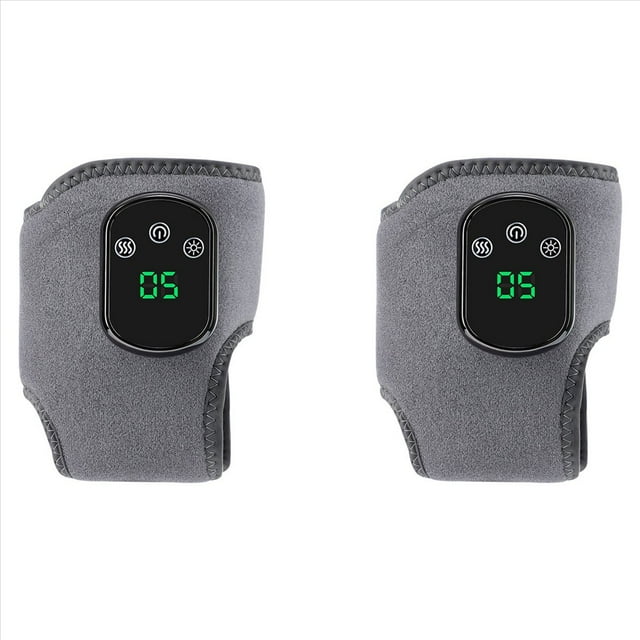 2X Masajeador Eléctrico de Pies y Tobillos con y Vibración, Almohadilla Térmica Inalámbrica, Vendaje para Tobillos para Recuperación Deportiva, Cinturón de Soporte Cálido.