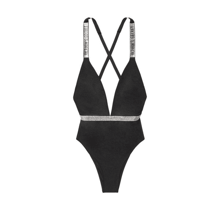 ☆Victoria's secret お洒落なブラックlaceupワンピース水着☆ ☆Victoria's secret お洒落なブラックlaceupワンピース水着