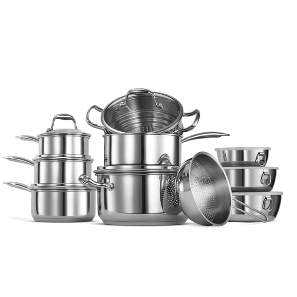 Ambiente Batterie de Cuisine en Acier Inoxydable, 15 Pcs