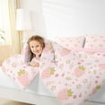thumbnail image 4 of Homewish Cute Pink Strawberry Bedding Comforter Set for Girl, Kawaii Blossoms Flower Floral Twin Comforter Sets, Plant Botanical Reversible Bedding Set, Breathable Home Decor, 2-Piece, 4 of 8