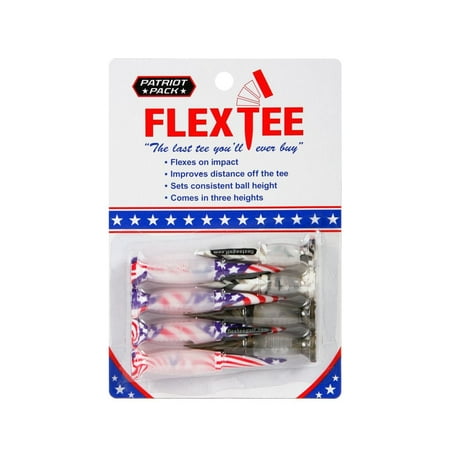 Flex Tee Flexible USA Stars and Stripes American Flag Camo Plastic Golf Tees - 8 Pack - Assorted Sizes - Patriot Pack