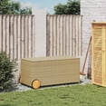 thumbnail image 6 of vidaXL Garden Storage Box with Wheels Mix Beige 50.2 Gal Poly Rattan, 6 of 10