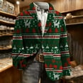 thumbnail image 6 of Lcziwo Christmas Blazers for Men Corduroy Holiday Party Printed Blazers 3 Button Casual Business Sport Coat Single Breasted Lapel Jackets Green,XL, 6 of 7