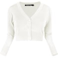thumbnail image 2 of Urban CoCo Women's Cropped Cardigan V-Neck Button Down Knitted Sweater 3/4 Sleeve, 2 of 6