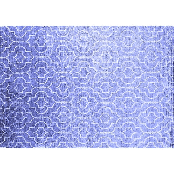 Ahgly Company Indoor Rectangle Trellis Blue Modern Area Rugs, 5' x 7'