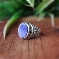 thumbnail image 2 of Blue Lapis Lazuli Ring, 925 Sterling Silver Ring, Designer Ring, Oval Blue Gemstone, Handmade Boho Ring, Men's Signet Ring, Statement Ring**, 2 of 9