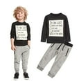 thumbnail image 3 of XBASW 2PCS Boys Sweatsuit Set for Kids Toddler Boys Letter Printing Sweatshirt + Jogger Sweatpants Spring Fall Tracksuit Outfit 3-7T, 3 of 7