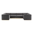 thumbnail image 2 of Conjure Channel Tufted Performance Velvet 6-Piece U-Shaped Sectional-EEI-5851-GLD-BLK, 2 of 5