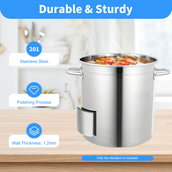 Stainless Steel Cookware Stockpot, Commercial Grade LARGE STOCK POT 37 Quart for Hotels, Restaurants