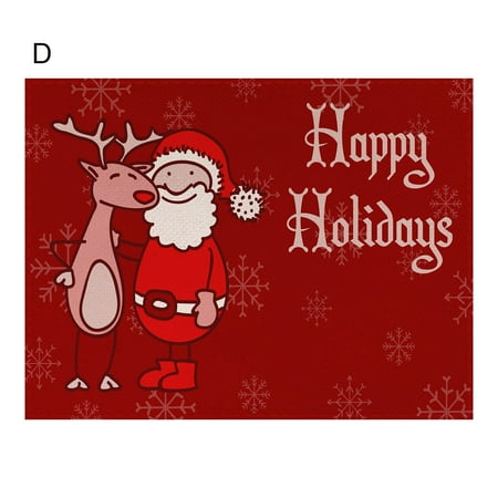 

SSBSM Insulation Pad Table Decoration Snowman Elk Eco-friendly Heat Insulation Pads Christmas Table Decoration