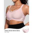 thumbnail image 2 of Camiseta Wireless Bra OEAK V Mesh con soporte cómodo L, rosa, 2 of 7