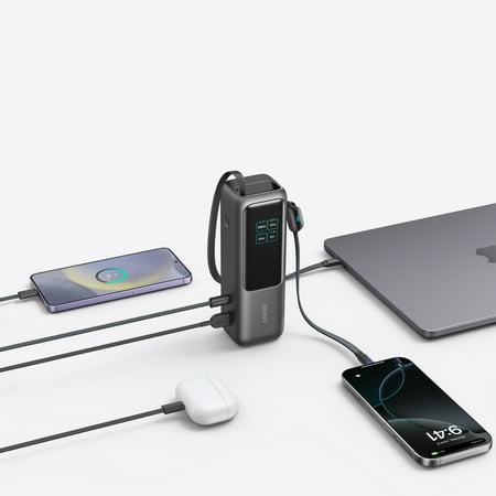 Anker Power Bank (25K, 165W, Built-in and Retractable Cables)