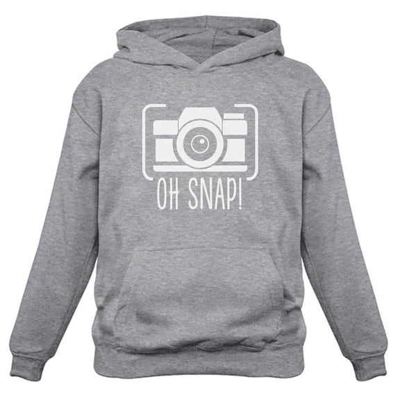 TeeStars - Oh Snap! - Gift for Photographer Funny Women Hoodie Small Gray
