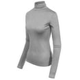 thumbnail image 3 of MixMatchy Women's Long Sleeve Turtleneck Lightweight Pullover Slim Fit Top, 3 of 4