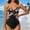 #516-Black, variant on Haivin Women's One-Piece Swimsuit, V-Neck Printed with Padded Bra without Underwire, for Beach Swimming and Vacation