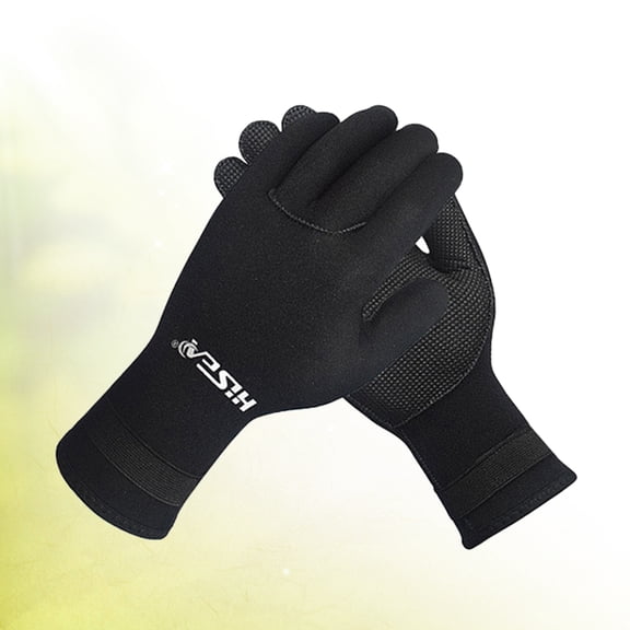 Worgeous Diving Gloves with Neoprene and Cloth for Water Sports Anti-slip Warm Mittens Black S