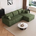 thumbnail image 3 of Lunale 95" L-Shaped Modular Sectional Sofa, No Assembly Required, Boneless Corduroy Cloud Couch for Living Room, Green(Right Facing Chaise), 3 of 6