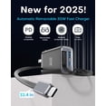 thumbnail image 7 of Topadre 30W GaN 3-in-1 Fast Charger with Retractable Cable, USB-C + USB-A Wall Plug, Compact PD Charger for Phones & Tablets, 7 of 7