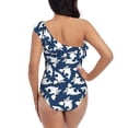 thumbnail image 5 of Haiem Shark Women's One Piece Swimsuits Tummy Control One Shoulder Bathing Suits Ruffle Swimwear-Large, 5 of 8
