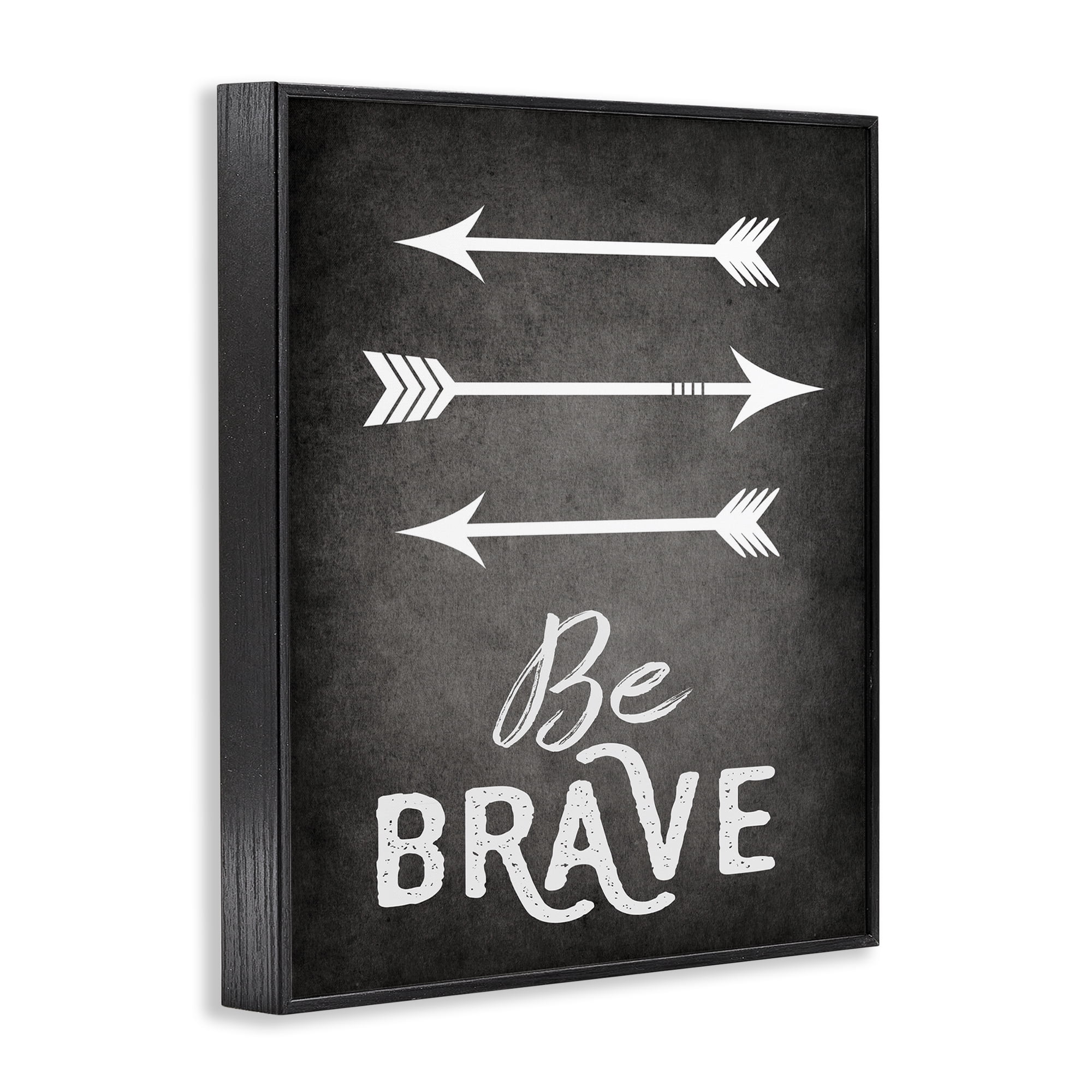 Stupell Industries Be Brave Arrows Typography Painting Black Framed Art Print Wall Art, 11 x 14