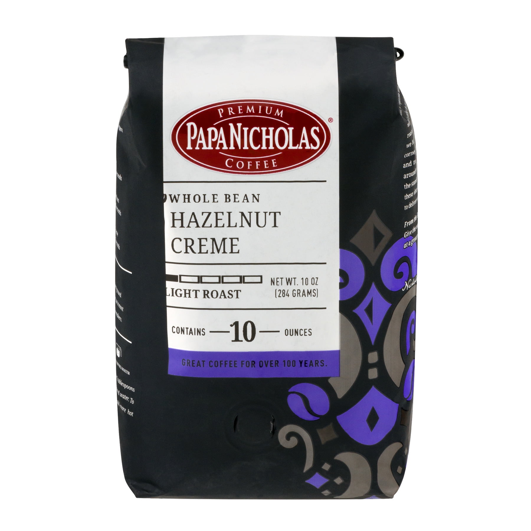 Papanicholas Coffee Hazelnut CreaMe Whole Bean 10oz Bag