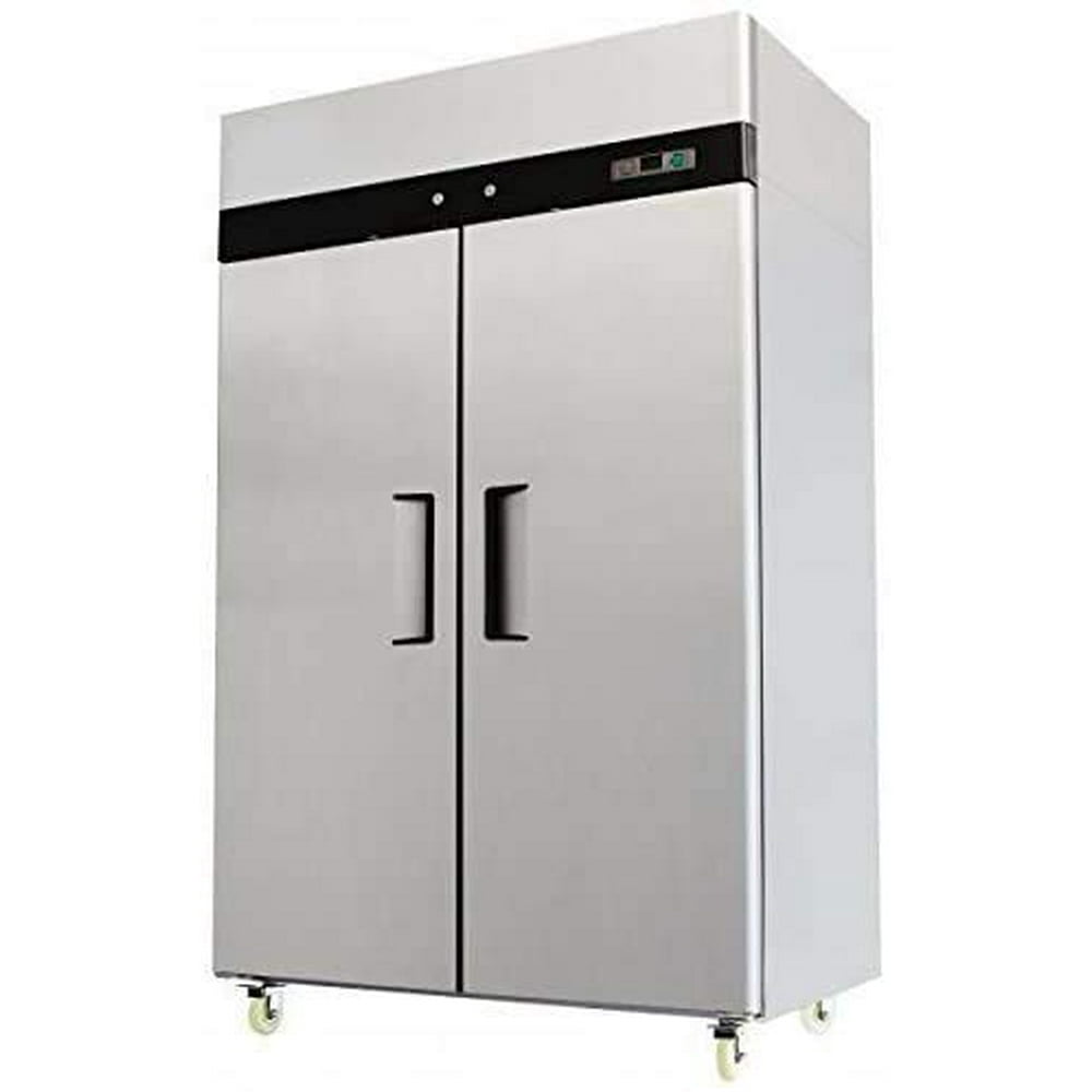 52" Double 2 Door Side By Side Stainless Steel Reach in Commercial Refrigerator, 49 Cubic Feet