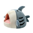 thumbnail image 5 of YMTQ Pet Nest Cartoon Shark Shape Big Mouth Thick Cute Animal Warm Rest And Sleep Semi closed Mini House Four Seasons Cat, 5 of 8