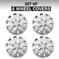 thumbnail image 3 of Auto Drive 16 Inch Silver Alloy Finish Hubcap Wheel Covers - Set of 4 - Fits Most Cars, 3 of 10
