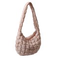 thumbnail image 1 of Acolchada Algodón Hombro A Cuadros Acolchada Nailon Informal para Ir Compras (rosa), 1 of 9