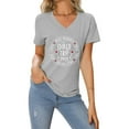 thumbnail image 2 of NinXxx Women's Valentine Heart Print Round Neck Short Sleeve Light Gray XXL, 2 of 4