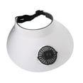 thumbnail image 2 of Sombrero de playa con abanico, sombrero de pesca, protección superior vacía, visera solar con carga USB Blanco negro, 2 of 9
